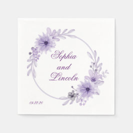 Guardanapo De Papel Floral de Casamento Roxo Especial