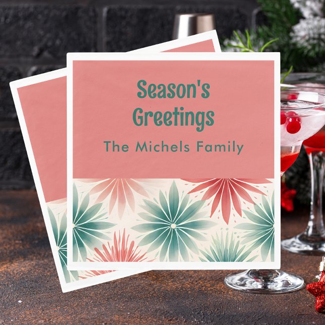 Guardanapo De Papel Floral de Natal Retro Elegante (Criador carregado)