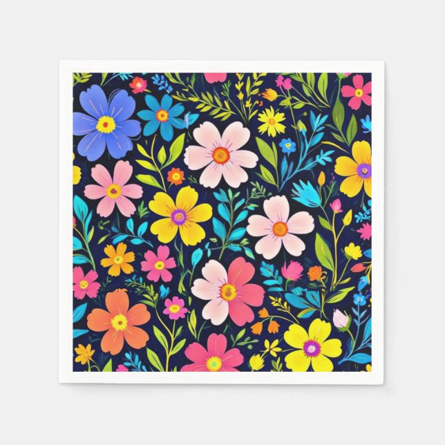 Guardanapo De Papel Floral Digital Painting Flowers Pattern-38875 (Frente)