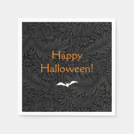 Guardanapo De Papel Floral do Halloween Negro Elegante