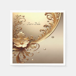 Guardanapo De Papel Floral Dourado Ornamentado