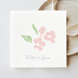 Guardanapo de papel floral em aquarela rosa Chic
