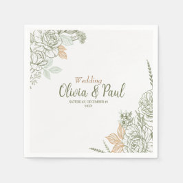 Guardanapo De Papel Floral en Trazos