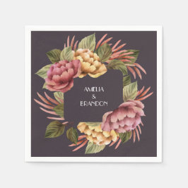 Guardanapo De Papel Floral Escuro e Moody