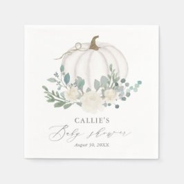 Guardanapo De Papel Floral Greenery Pumpkin Chá de fraldas