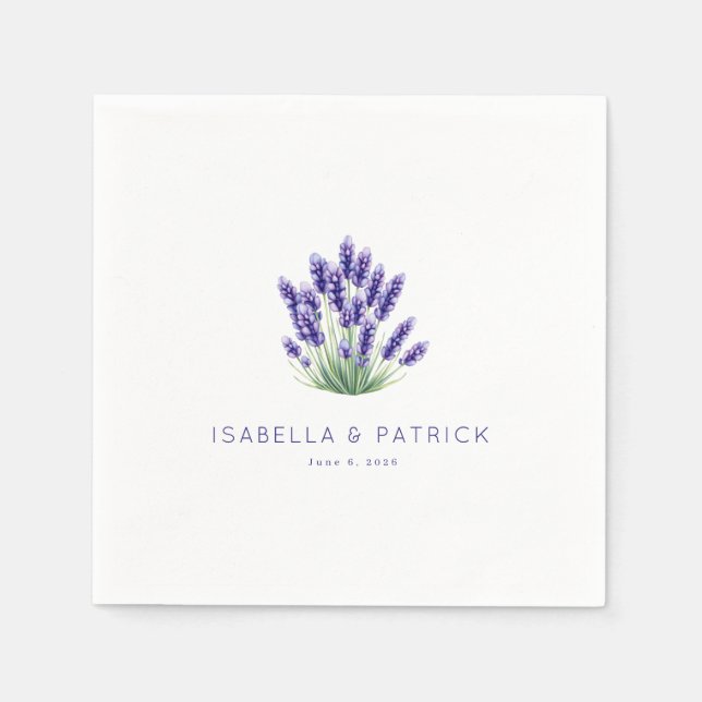 Guardanapo De Papel Floral Lavanda Roxa Serena (Frente)