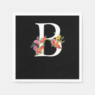 Guardanapo De Papel Floral - Letra B Flor Alfabeto