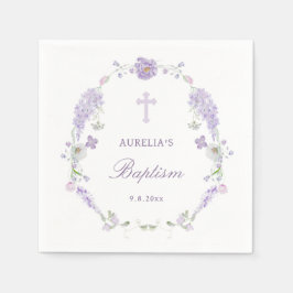 Guardanapo De Papel Floral Lilac Lavender Wreath Baptism