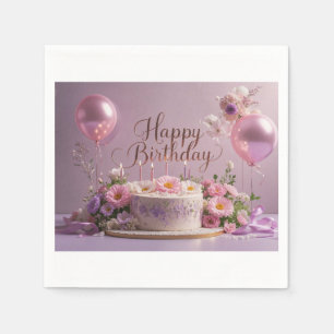 Guardanapo De Papel Floral luxuoso elegante extravagante de aniversári
