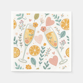 Guardanapo De Papel Floral Mimosa Napkins - Padrão Citrus Brunch