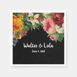 Guardanapo De Papel Floral Noir