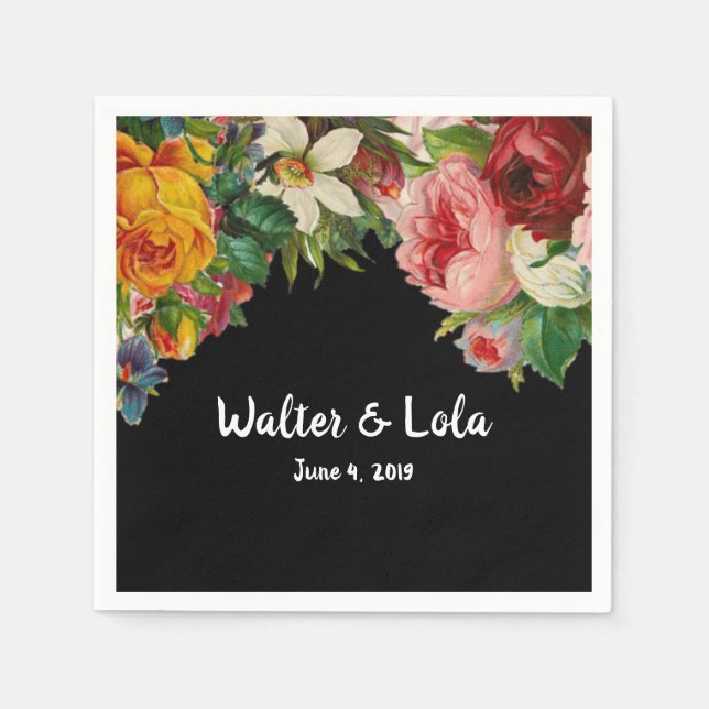 Guardanapo De Papel Floral Noir (Frente)