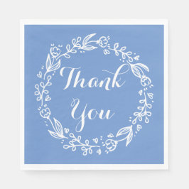 Guardanapo De Papel Floral Obrigado Floral Flor Azul Cornflower Wreath