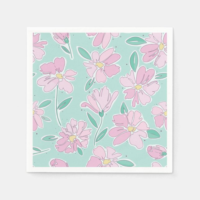 Guardanapo De Papel Floral pastel mole (Frente)