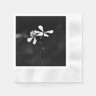 Guardanapo De Papel floral preto e branco mínimo