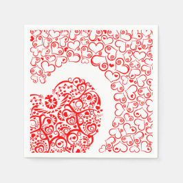 Guardanapo De Papel Floral Red Heart Lover