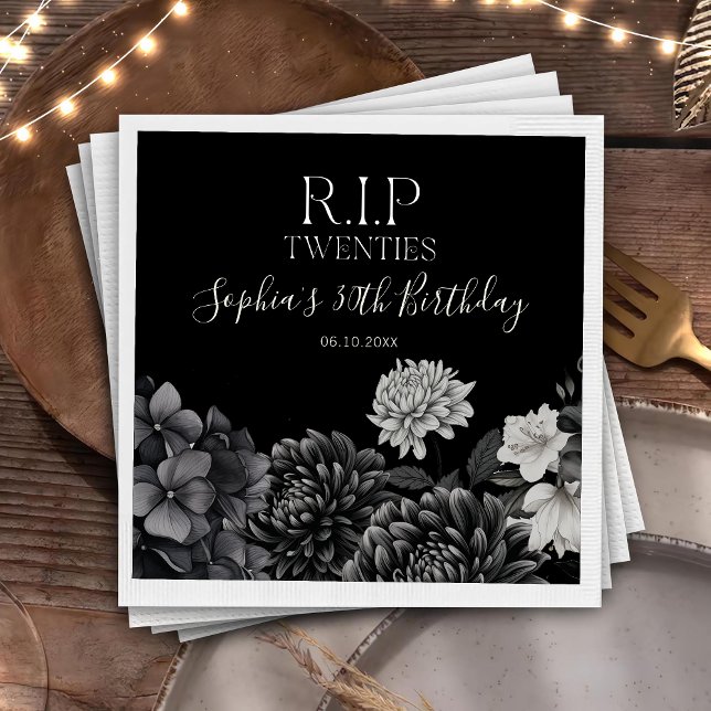 Guardanapo De Papel Floral Rip 20 aniversário de 30 anos do Partido Na (Criador carregado)