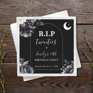 Guardanapo De Papel Floral RIP Twenties 30th Birthday Paper Napkin