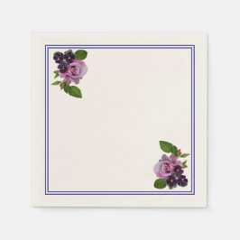 Guardanapo De Papel Floral rosa e roxa 