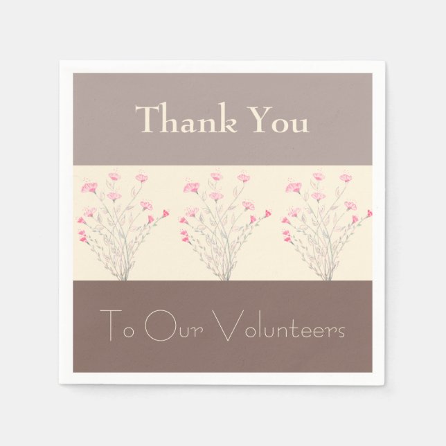 Guardanapo De Papel Floral Rosa Elegante (Frente)