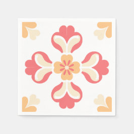 Guardanapo De Papel Floral Rosa Pêssego