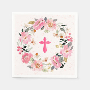 Guardanapo De Papel Floral Rosa-Rosa-de-Cor-de-Água da Primeira Comun