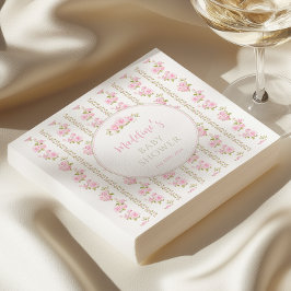 Guardanapo De Papel Floral Rosa Vintage Elegante