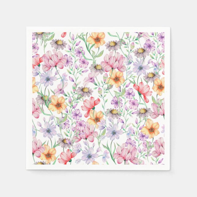 Guardanapo De Papel Floral Roxo (Frente)