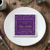 Guardanapo de Papel Floral Roxo para Festa de Aniv