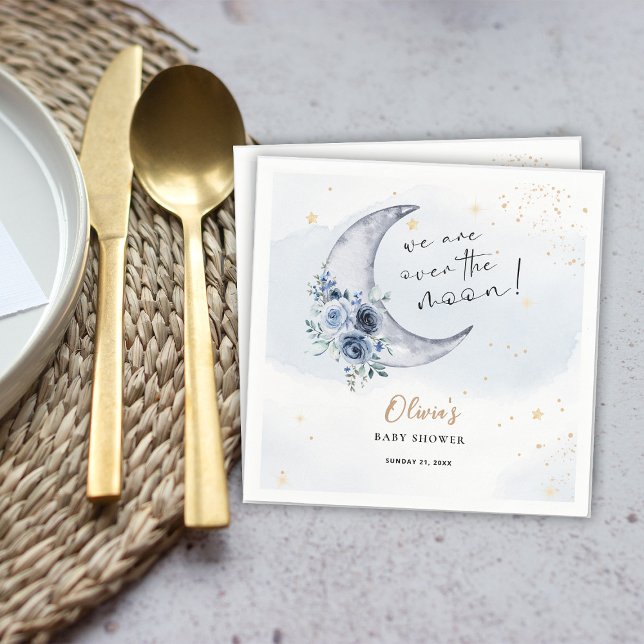 Guardanapo De Papel Floral Sobre O Chá de fraldas Da Lua (Criador carregado)