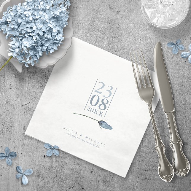 Guardanapo De Papel Floral Sparkles Date Wedding White/Blue ID889 (Criador carregado)