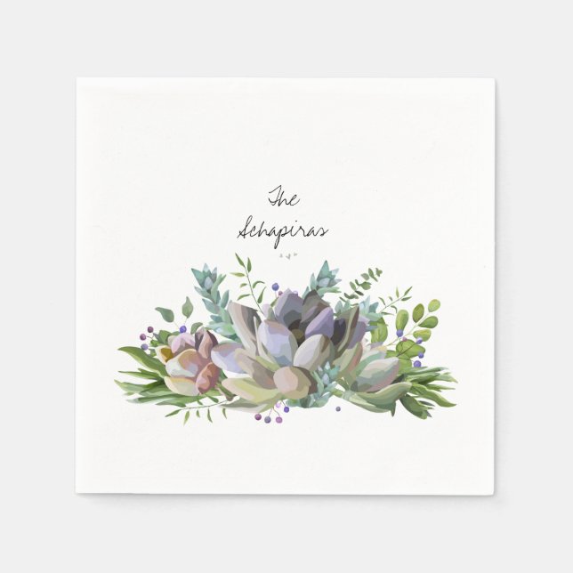 Guardanapo De Papel Floral Succulent Napkin (Frente)
