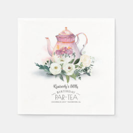 Guardanapo De Papel Floral Teapot Birthday Par-Tea