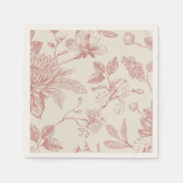 Guardanapo De Papel Floral Toile Floral Vermelho Francês