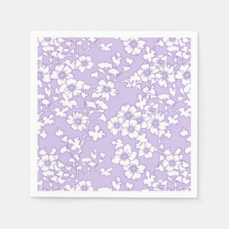 Guardanapo De Papel Floral Trellis White - Purple