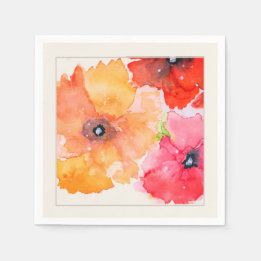 Guardanapo De Papel Floral Watercolor Cocktail Napkins | Garden Party 