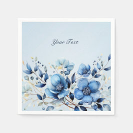 Guardanapo De Papel Flores Azuis de Aquarela Napkins