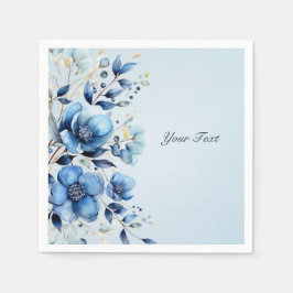 Guardanapo De Papel Flores Azuis de Aquarela Napkins