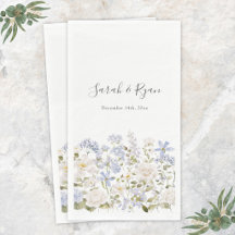 Flores Azuis em Aquarela Botânica Floral Elegante