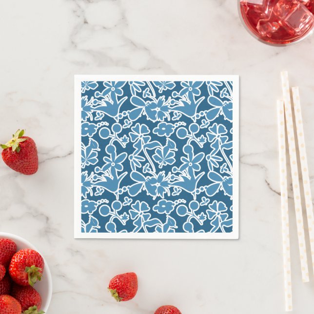Guardanapo De Papel Flores azules (Insitu)