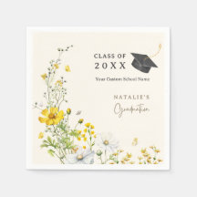 Flores Borboletas Papel de Festa de formatura Napk