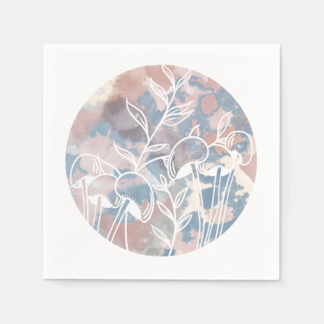 Guardanapo De Papel Flores Brancas de Aquarela (Frente)