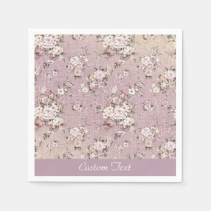 Guardanapo De Papel Flores Brancas de Lavanda Floral Vintage Personali