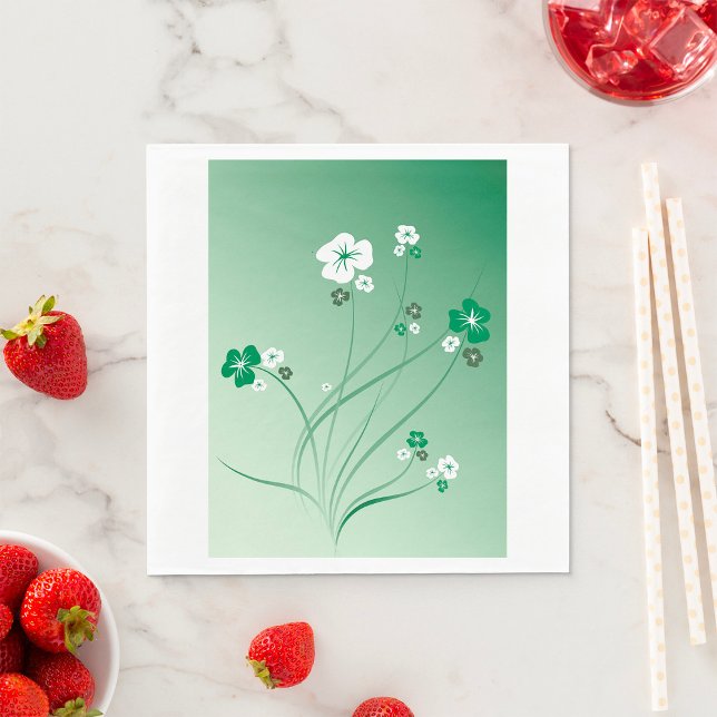 Guardanapo De Papel Flores Brancas E Verdes (Criador carregado)