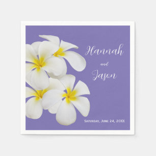 Guardanapo De Papel Flores Brancas Frangipani, Periwinkle, Casamento