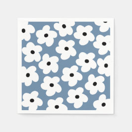 Guardanapo De Papel Flores Brancas Retroativas