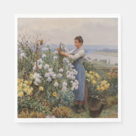 Guardanapo De Papel Flores Chrysanthemum (Garota no Jardim)