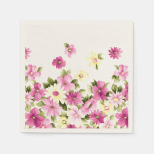 Guardanapo De Papel Flores Coloridas Adoráveis e Femeninas em Flor