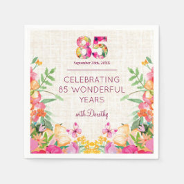 Guardanapo De Papel Flores com 85 anos Linen Floral 85. º Aniversário