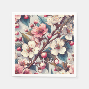 Guardanapo De Papel Flores cor-de-rosa de cerejeira floral japonesa Sa